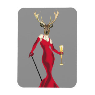 Magnet Flexible Cerfs communs de charme en rouge