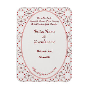 Magnet Flexible cerisier fleur mariage rouge et blanc élégant invi