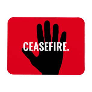 Magnet Flexible Cessez le rouge blanc noir main anti-guerre coutum
