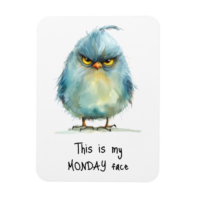 Magnet Flexible C'est mon lundi visage Grumpy Bird Frigo (Vertical)