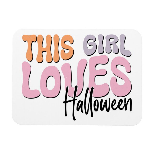 Magnet Flexible Cette fille adore Halloween (Horizontal)
