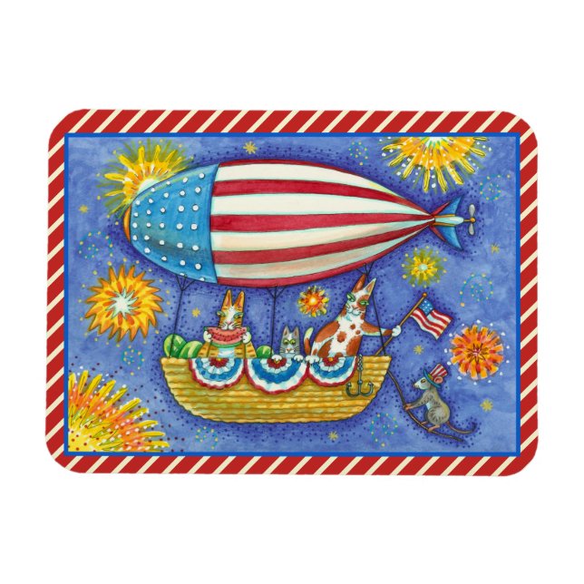 MAGNET FLEXIBLE CHAÎNES ET SOURIS HISS N'FITZ EN 4 JUILLET ZEPPELI (Horizontal)