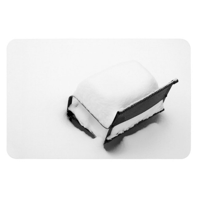 Magnet Flexible Chaise vintage De Pelouse En Métal Pleine De Neige (Horizontal)