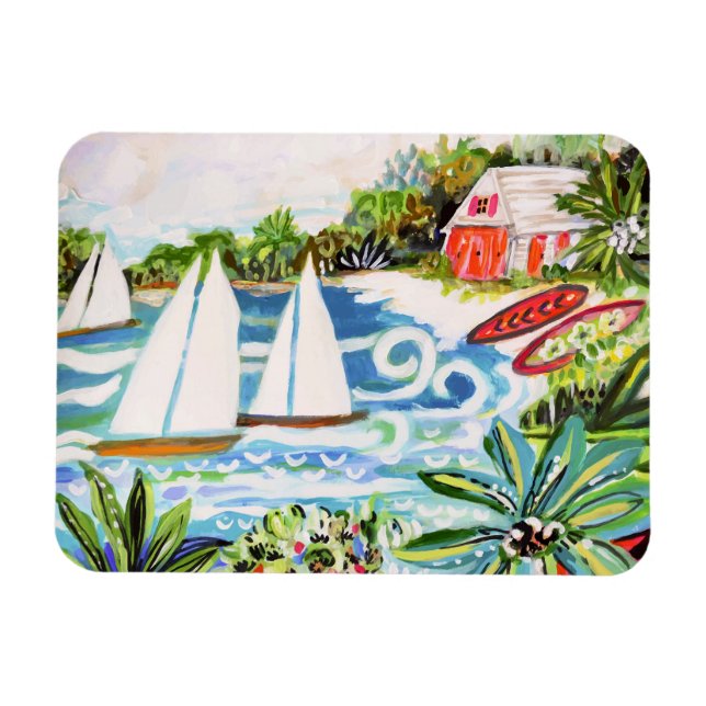 Magnet Flexible Chalet rouge de la Baie II (Horizontal)