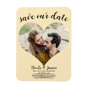 Magnet Flexible Chaleureux Coeur de garde Photo Mariage Enregistre