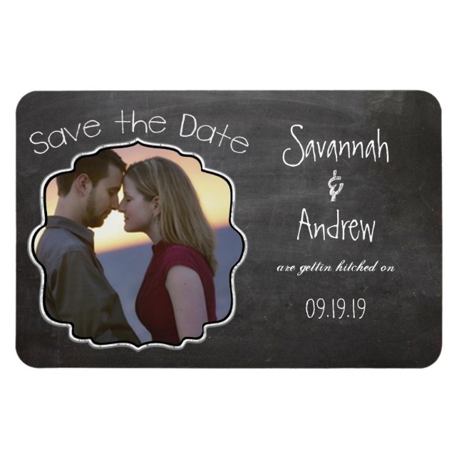 Magnet Flexible Chalkboard Art Wedding Enregistrer la date (Horizontal)