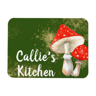 Magnet Flexible Champignons à l'aquarelle Cuisine personnalisée  