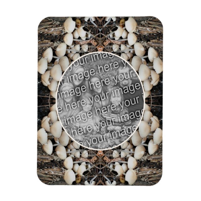 Magnet Flexible Champignons sauvages Cadre naturel Ajouter votre p (Vertical)