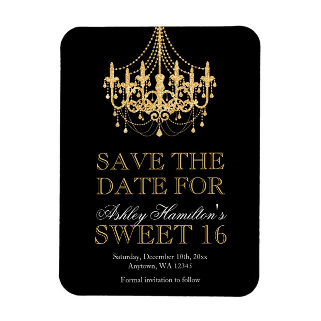 Magnet Flexible Chandelier Parties scintillant or Sweet 16 Enregis (Vertical)
