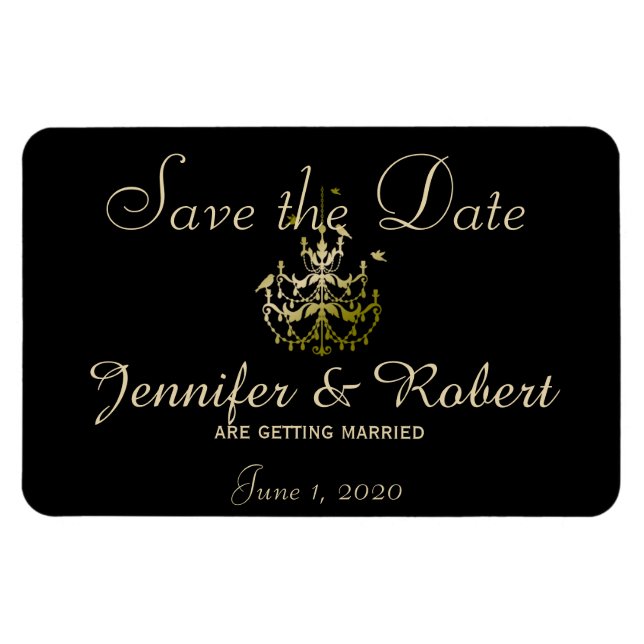 Magnet Flexible Chandeliers d'or Black Posh Wedding Enregistrer la (Horizontal)