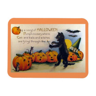Magnet Flexible Chanter une chanson d'Halloween Vintage