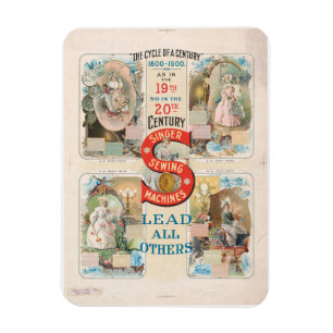 Magnet Flexible Chanteur vintage - Machine à coudre et