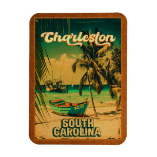 Magnet Flexible Charleston Caroline du Sud Vintage Retro Souvenir