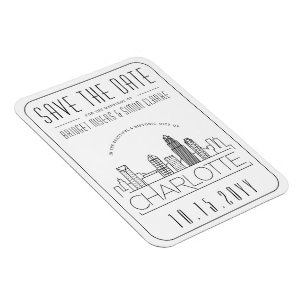 Magnet Flexible Charlotte Mariage Styliszed Skyline Enregistrer la