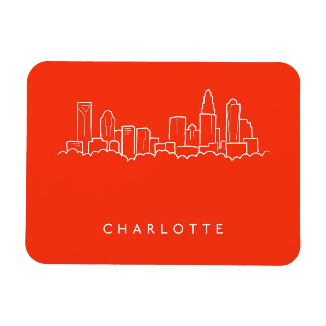 Magnet Flexible Charlotte, North Carolina City Skyline (Horizontal)