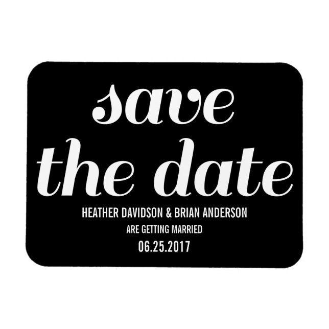 Magnet Flexible Charme Enregistrer la date Magnet, noir (Horizontal)
