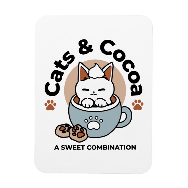 Magnet Flexible Chat adorable en Mug Conception de vacances - Chat (Vertical)