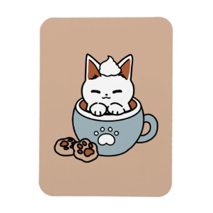 Magnet Flexible Chat adorable en Mug Conception de vacances - Chat