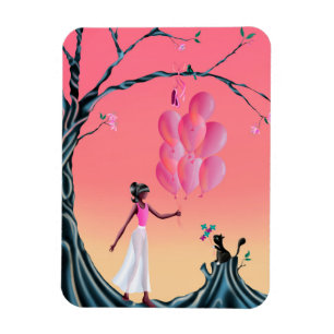 Magnet Flexible Chat & Ballerina à l'arbre de minuit