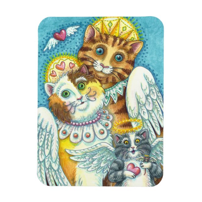 MAGNET FLEXIBLE CHAT, CUISINE & SOURIS ANGELS AU CIEL, HALO & AILE (Vertical)