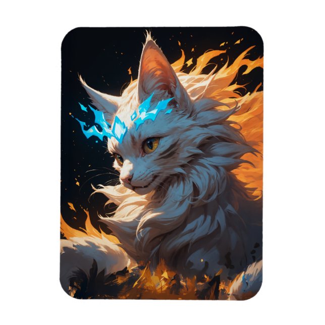 Magnet Flexible Chat de flamme mystique familier (Vertical)