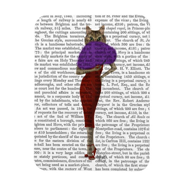 Magnet Flexible Chat En Robe Rouge (Vertical)