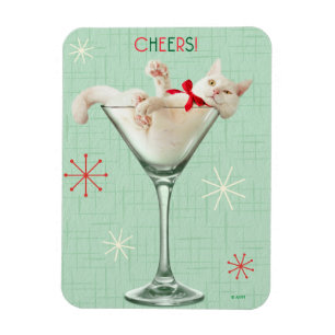 Magnet Flexible Chat en verre Martini