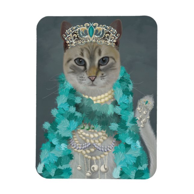 Magnet Flexible Chat gris | Orné De Portrait De Cloches (Vertical)