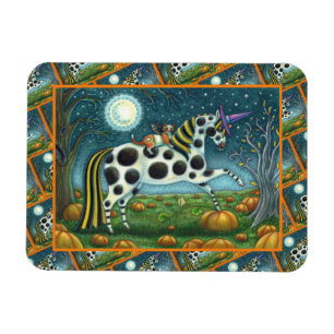 Magnet Flexible CHAT HALLOWEEN PONY ET BAT CHAT Imaginaire Cheval