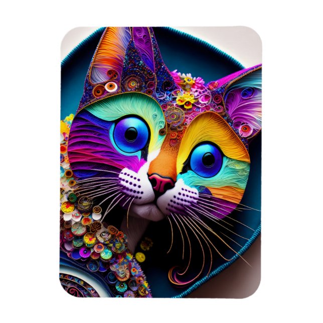 Magnet Flexible Chat Imaginaire coloré (Vertical)