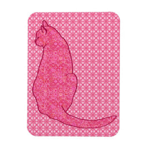 Magnet Flexible Chat japonais - Fuchsia Pink Batik