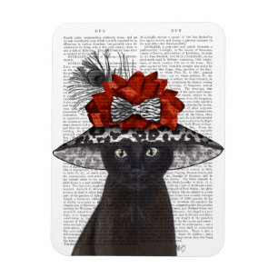 Magnet Flexible Chat noir avec Casquette fabuleux