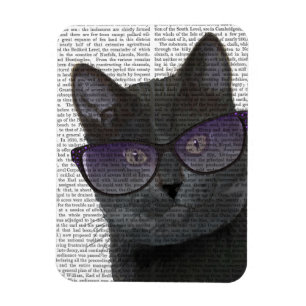 Magnet Flexible Chat noir avec les lunettes de soleil 2