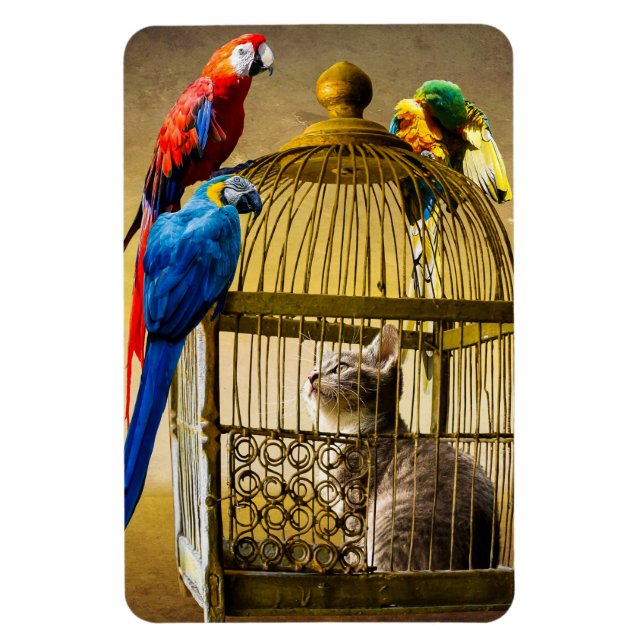 Magnet Flexible Chat & Oiseaux (Vertical)