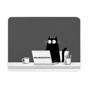 Magnet Flexible Chat Zéro Motivation – Dessin animé drôle de trava