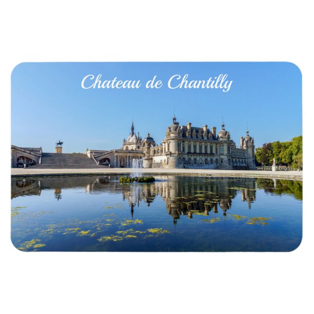 Magnet Flexible Château de Chantilly avec réflexion dans un étang (Horizontal)