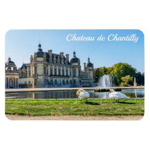 Magnet Flexible Château de Chantilly, fontaine et deux cygnes