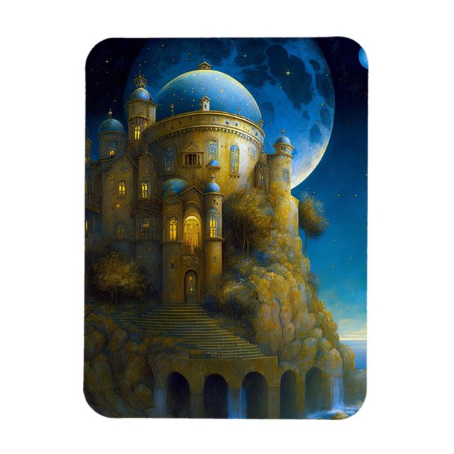 Magnet Flexible Château Imaginaire Lune Paysage (Vertical)