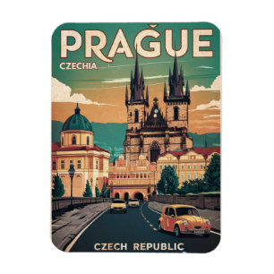Magnet Flexible château vintage voyage prague république tchèque c
