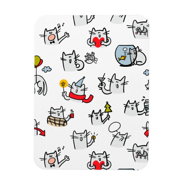 Magnet Flexible Chats amusants, lait et magie. (Vertical)