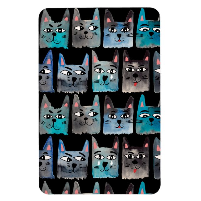 Magnet Flexible Chats bleus (Vertical)