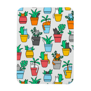 Magnet Flexible Chats dans les pots à fleurs