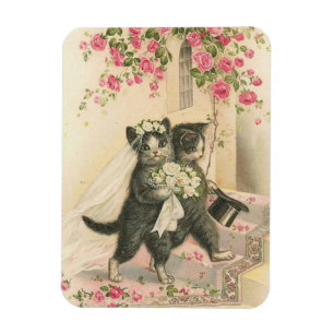 Magnet Flexible Chats De Mariage Vintage,