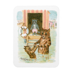 Magnet Flexible Chats de plage par Louis Wain