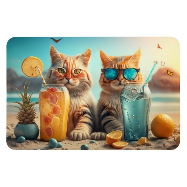 Magnet Flexible Chats de vacances (Horizontal)