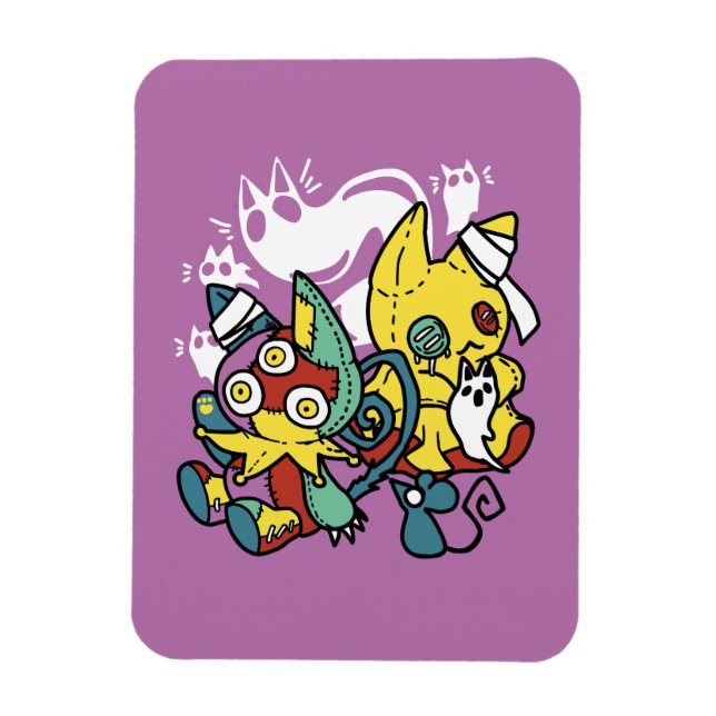 Magnet Flexible Chats déplaisants Halloween Art : Paw-sitly Fright (Vertical)