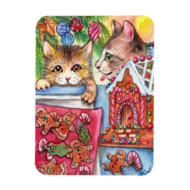 Magnet Flexible Chats et pain d'épice Cookies (Vertical)