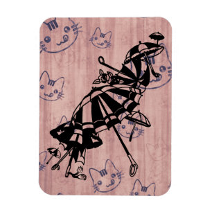 Magnet Flexible Chats Façades Parasols Parasols Dessin d'art d'enc