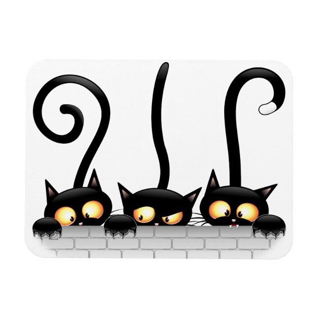 Magnet Flexible Chats Naughty, Playful et drôle de personnages (Horizontal)