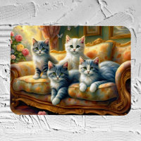 Chats sur le canapé - scène mignonne en vintage lo